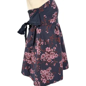 Free People Matilda Tie Back‎ Strapless Babydoll Floral Mini Dress Size Small thumbnail 9