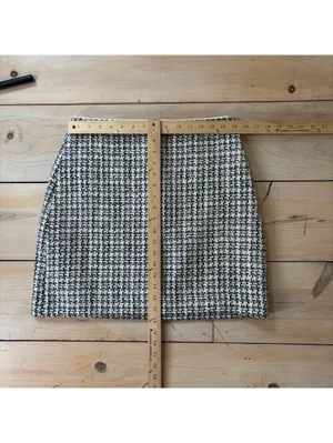 Loft EUC Women's Black White Silver Sequined Mini Skirt Size 4 thumbnail 7
