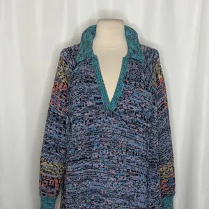FREE PEOPLE‎ Seasons Of Sun Mini Collared Pullover Knit Sweater Dress Small thumbnail 3