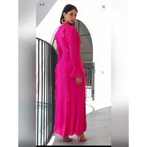 NEW Runaway The Label Oxana Dress Long Sleeve Hot Pink Ruffle Coquette Small thumbnail 12