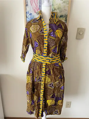 Ohema Ohene Rita Mixed African Print Midaxi Dress Size Small thumbnail 2