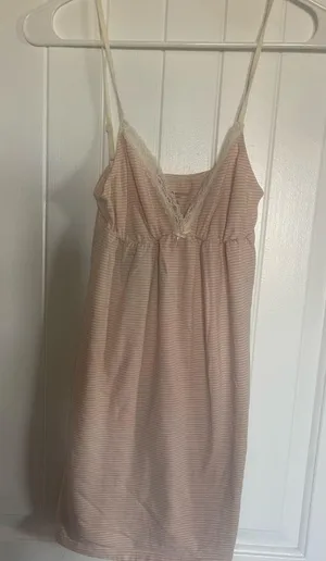 Brandy Melville pink and White striped babydoll thumbnail 3