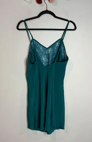 Vintage Victoria's Secret Gold Label teal lacy camisole slip thumbnail 4