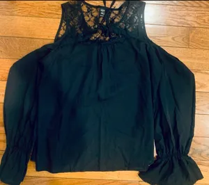 SHEIN cold shoulder women's black top /blouse size 0X thumbnail 5