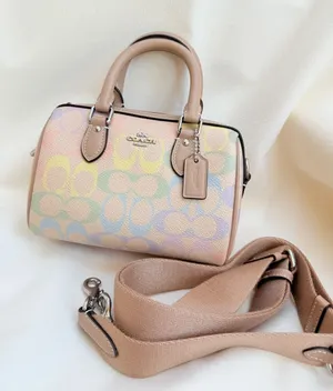 NWT Coach Mini Rowan Crossbody Bag Rainbow Signature Canvas CDC39 Sand Multi thumbnail 1