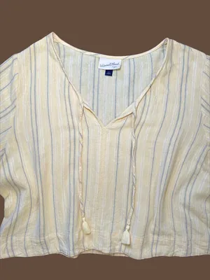 Universal Thread Yellow Striped Linen Shorts Set Size L thumbnail 11