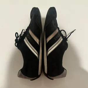Coach Jayme Sneaker Signature Black Canvas Silver Leather Trim Size 10 thumbnail 7