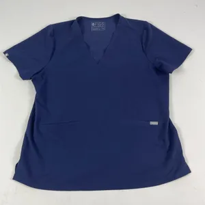 FIGS Shirt Womens XXL Blue V-Neck Short Sleeve Technical Scrub Top Medical‎ thumbnail 1