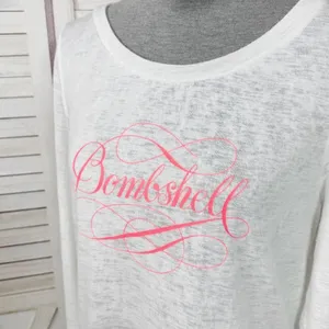 Victoria’s Secret Bombshell Burnout Slub Knit Long Sleeve Tee Shirt White‎ Small thumbnail 6
