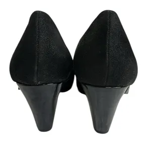 BKE Black Patent Leather Patchwork Buckle 3.5 Inch Heels Womens Shoes 8.5 thumbnail 8