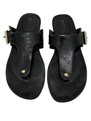 Giani Bernini Rivver Buckle Thong Sandals Black Womens Size 8.5 Comfort Slides thumbnail 5