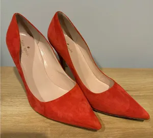 Kate Spade New York Womens Bright Red Suede‎ Pointed Toe Pumps Shoes Size 8.5 thumbnail 1