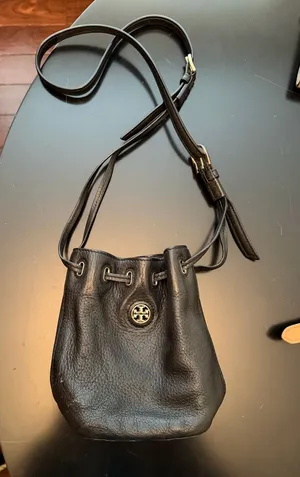 Tory Burch Bucket Bag Leather Drawstring thumbnail 1