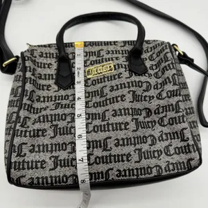 Juicy Couture Monogram Satchel Crossbody Bag Black White Logo AOP‎ thumbnail 4