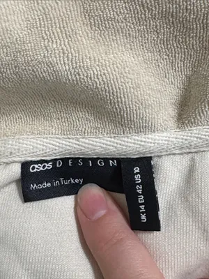 Asos Design 1/2 Zip Crop French Terry Towel Fabric Lounge Sweatshirt size 10 thumbnail 10