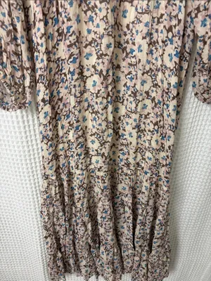 Z Supply Char La Paz Floral Midi Dress Latte Floral Tiered Medium NWT thumbnail 7