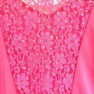 Body Wrappers Drapey Lace Panel Tunic Top Sparkly Rose Pink M #629 Praise Dance thumbnail 3