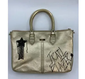 COLE HAAN Tote Bag Gold Customized w Graffiti thumbnail 3