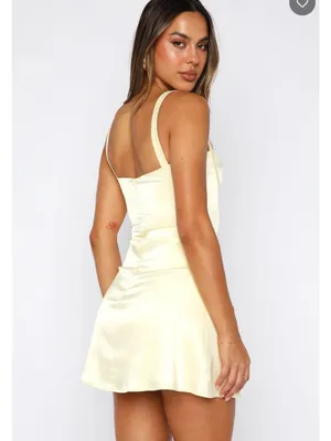 WHITE FOX Just A Girl Mini Dress Lemon, S thumbnail 4