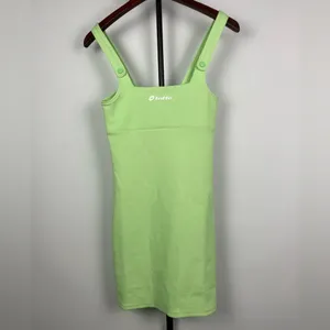 ZARA x LOTTO Sportswear Light Neon Green Button Tank Mini Dress‎ thumbnail 3
