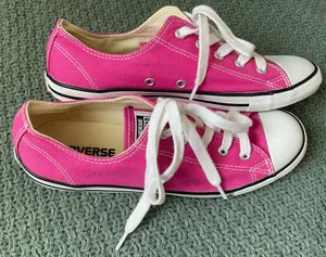 Pink Low Top Converse Sneakers  thumbnail 4
