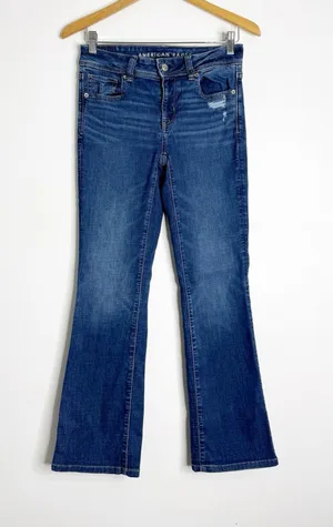 American Eagle Next Level Stretch Kick Boot Jeans Size 2 Regular Dark Wash thumbnail 1