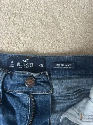 Dark Wash Hollister Jean Shorts High-Rise thumbnail 3