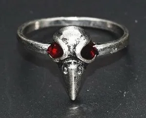 Gothic Raven Head Ring Silver thumbnail 1