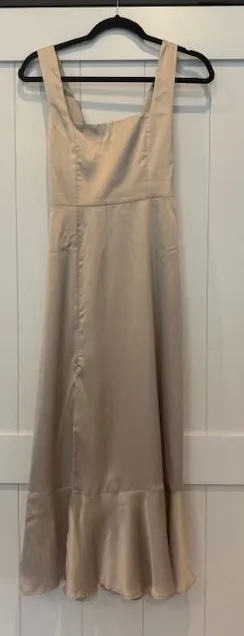 Mumu Weddings Champagne Square‎ Neck Maxi Dress Bridesmaid Cocktail Party thumbnail 1