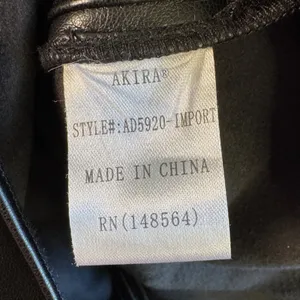 Akira Faux Leather Romper Skort Wrap Front V-Neck Black Vegan‎ L Moto Clubwear thumbnail 4