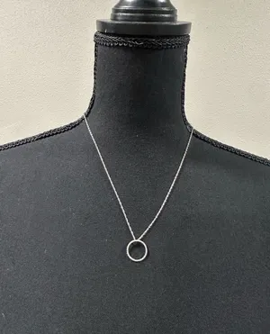 Elegant Silver Circle Pendant Necklace thumbnail 1