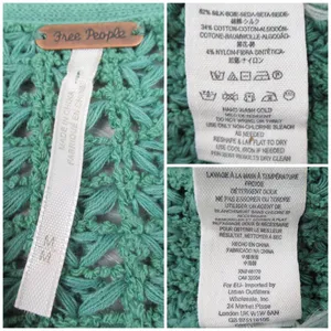 FREE PEOPLE I’ll Be Around Silk Blend Green Knit Oversized Cardigan Size Medium thumbnail 11