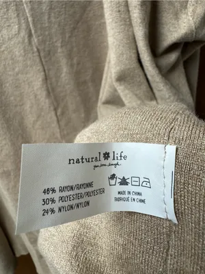 Natural Life Long Sleeve Open Knit Cardigan Sweater Tan L/XL Large/Extra Large thumbnail 4