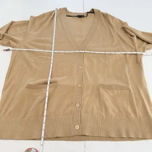 Torrid Neutral Beige V Neck‎ Pocket Button Cardigan Sweater Size 3X thumbnail 9