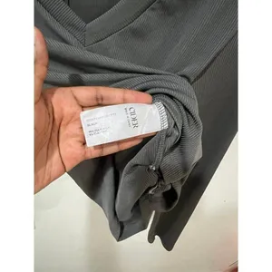 Cider NWT Women Medium Grey Long Sleeve Ruched Sided Crop Top Fall Streetwear thumbnail 5