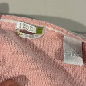 IZOD Vintage Pink Argyle Sweater Vest V-Neck White Plaid Sleeveless Knit Top L thumbnail 2