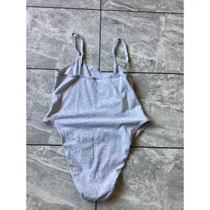 SKIMS Cotton Logo Bodysuit Light Heather Grey 3X Adjustable Straps Snap thumbnail 6