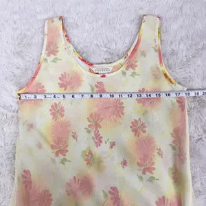 VINTAGE Y2K Express Sheer Layered Floral Maxi Dress Size 8‎ Yellow Fairy Spring thumbnail 8