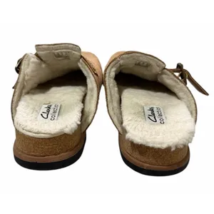 Clarks‎ Brynn Slide Tan Suede/Faux Lining Slide Clog Shoes Women's Size 6.5M thumbnail 4