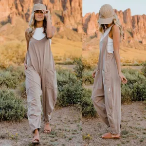 Free People Movement Hot Shot Mocha Latte Jumpsuit Oversize Loungewear thumbnail 10
