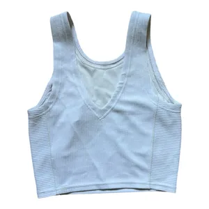 Lululemon Ribbed Softstreme Cropped Tank White Size 2 thumbnail 2