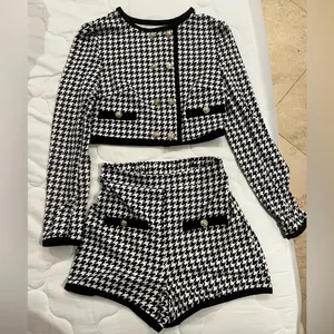 Elegant Houndstooth Two-Piece Outfit thumbnail 2