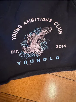 YoungLA "Young Ambitious Club" Immortal Graphic Sweat Shorts Size Medium thumbnail 3