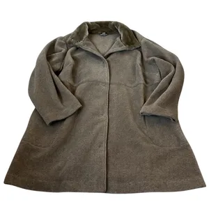 J Jill Fleece Pea Coat Jacket Faux Fur Collar Pockets Classic Winter Capsule thumbnail 1