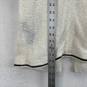 The Kooples Ivory Boucle Blazer‎ Size 38/M Open Front Black Trim Pockets thumbnail 8
