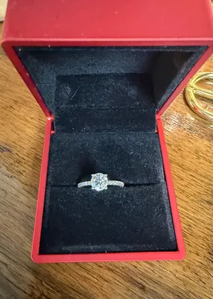 1ct Sterling Silver Real Moissanite Diamond Ring thumbnail 4