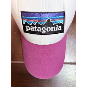 Patagonia P-6 Logo Trucker Hat Magenta Purple‎ White Mesh Snapback Cap thumbnail 2