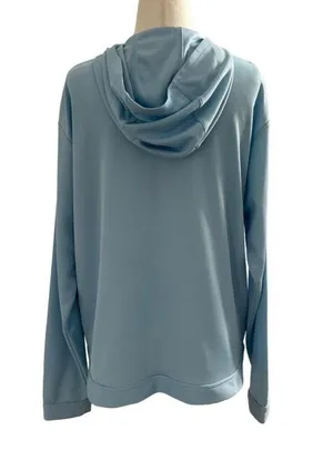 Nike Dri-Fit Women Size XL 16-18 Blue Hoodie Jacket 16-253 thumbnail 4