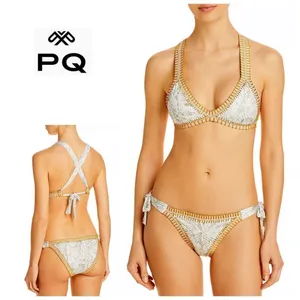 New. Pilyq Cobra Crochet trim bikini. S-top/M-bottom. Retails $178 thumbnail 2