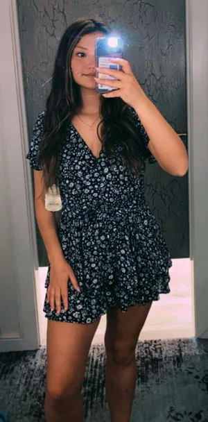 Altar'd State Black Floral Romper thumbnail 1